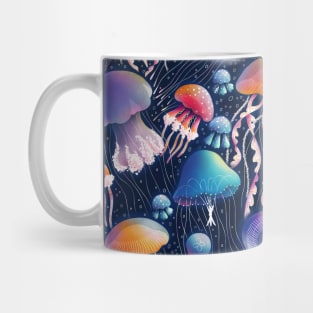 Jellyfish bioluminescent disco party Mug